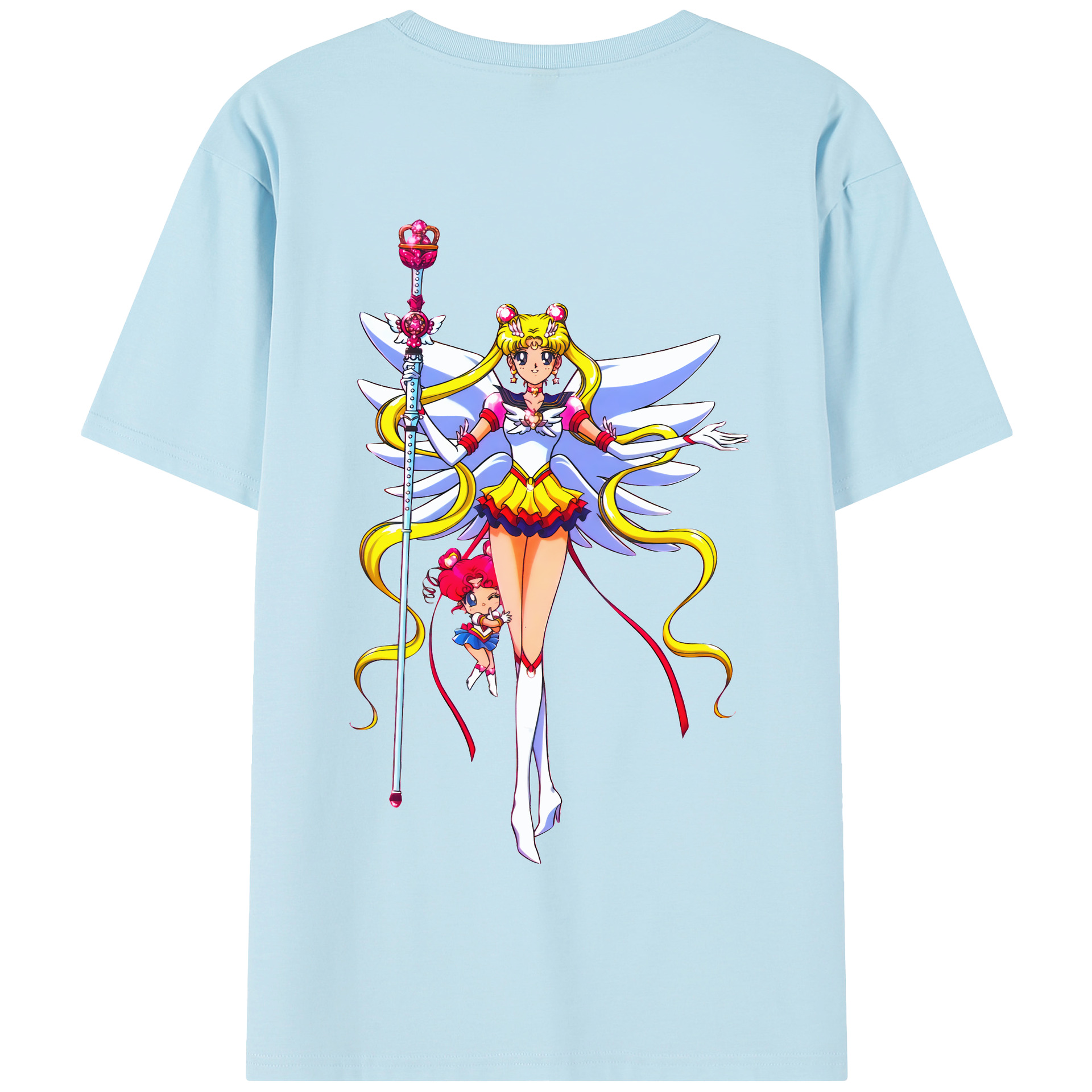 （画像用） 美少女戦士セーラームーン 月野 うさぎ つきの うさぎ Sailor Moon Tsukino Usagi 綿100％半袖Tシャツ（背面プリント）